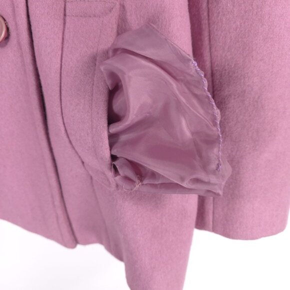 HALSTON STUDIO WOOL Blend Pink Coat Double Breasted UKRAINE🇺🇦MADE Size 8 - Picture 10 of 14